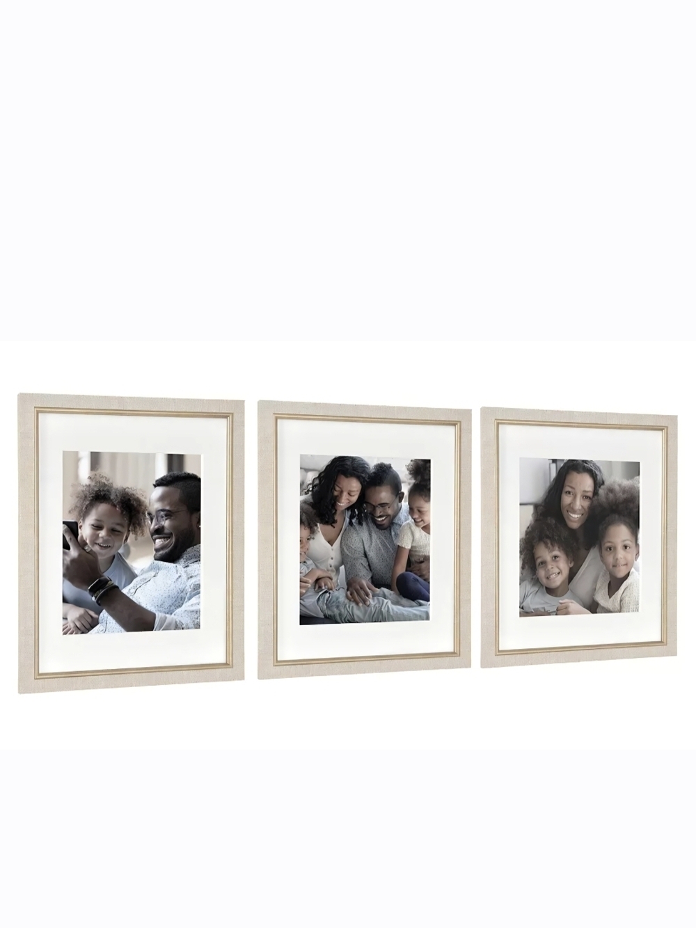Belle Maison 3-Piece Gallery Wall Frames in Gold and Cream